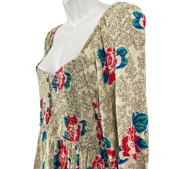 Free People Endless Summer Printed Picnic Open Back Floral Smocked Dress NWT XL - Picture 10 of 16